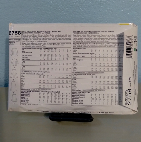 Simplicity Sewing Pattern 2758 - Picture 2 of 6